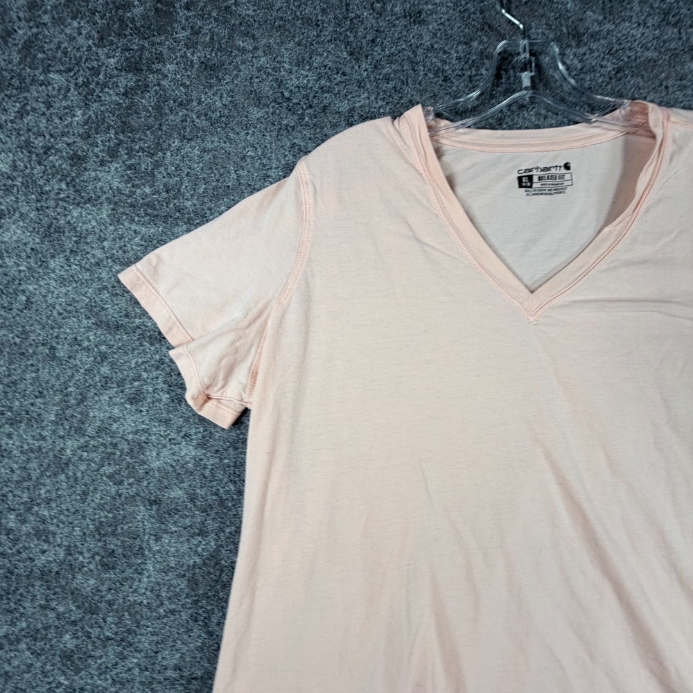 Carhartt Relaxed Fit T-Shirt Womens XL Rose Pink Lightweight Short-Sleeve V-neck - Picture 6 of 16